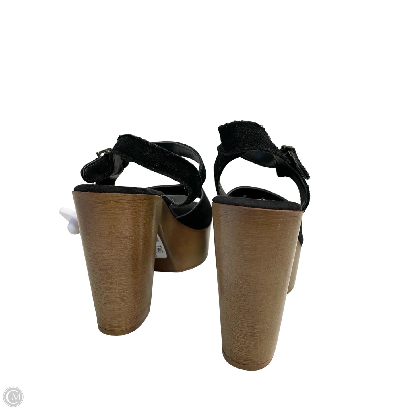 Sandals Heels Block By Steve Madden In Black & Brown, Size: 10