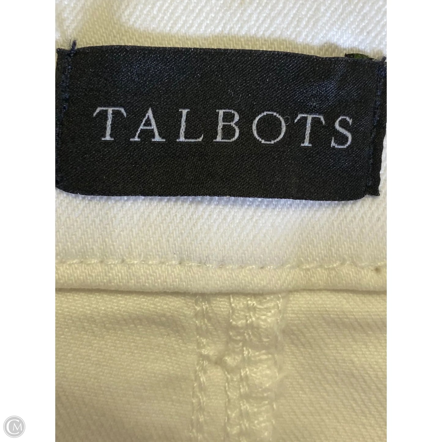Jeans Straight By Talbots In White Denim, Size: 16