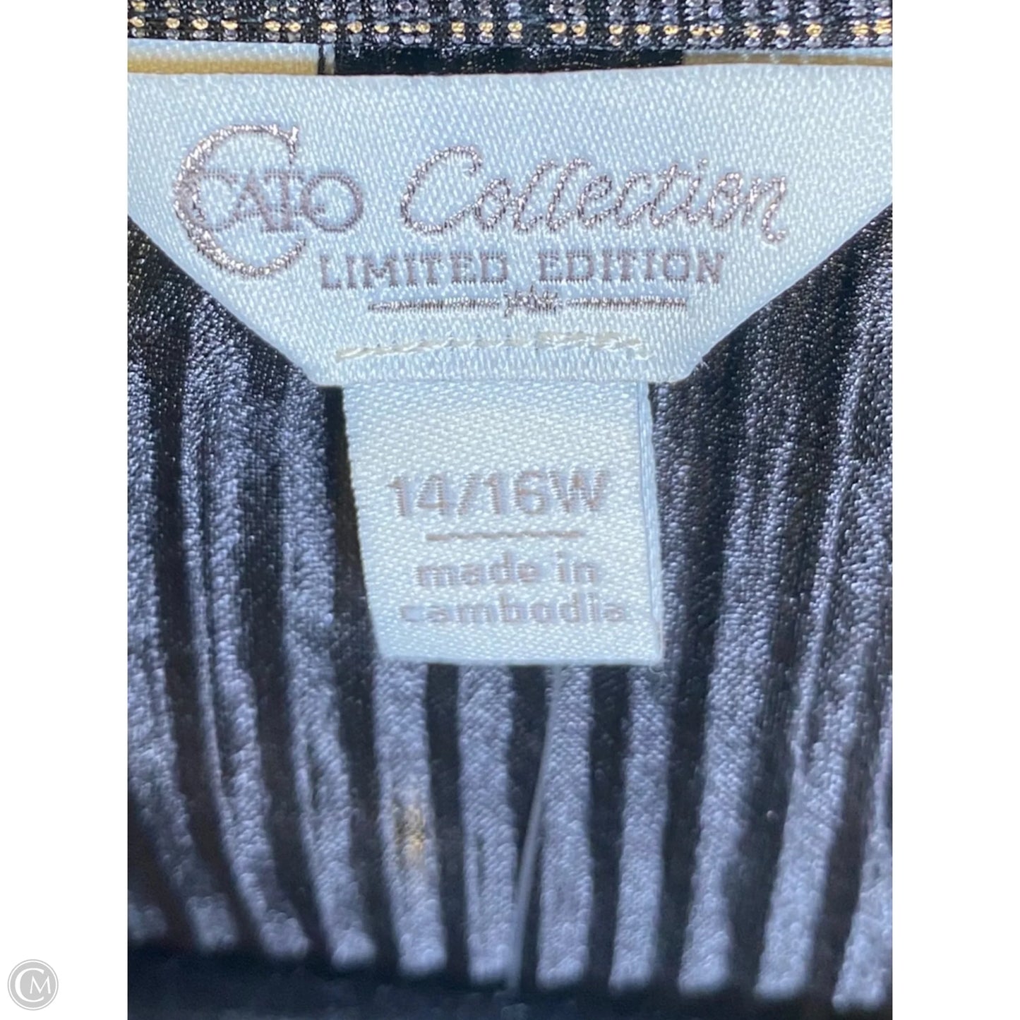 Blouse Long Sleeve By Cato In Silver, Size: 14