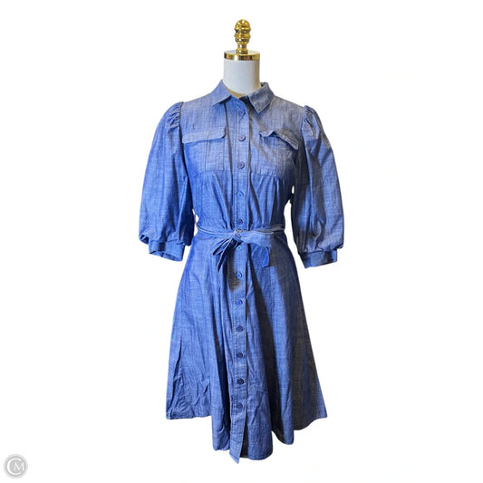 Dress Casual Midi By Calvin Klein In Blue Denim, Size: 6