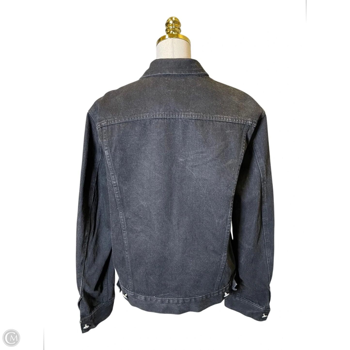 Jacket Denim By Calvin Klein In Black Denim, Size: L