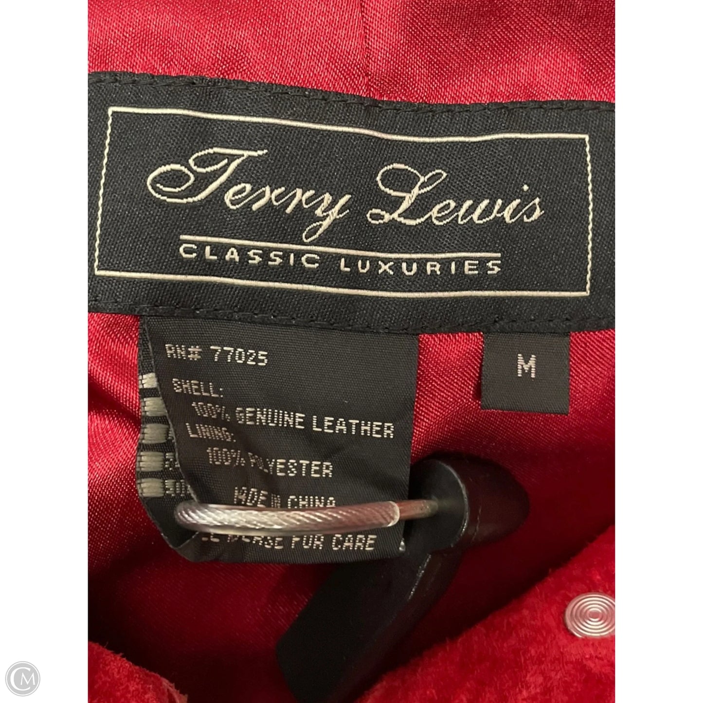 Jacket Leather By Clothes Mentor In Red, Size: M
