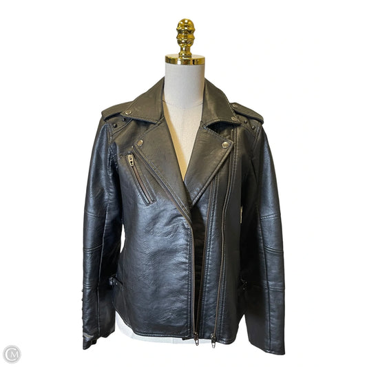 Jacket Leather By Colleen Lopez In Black, Size: M