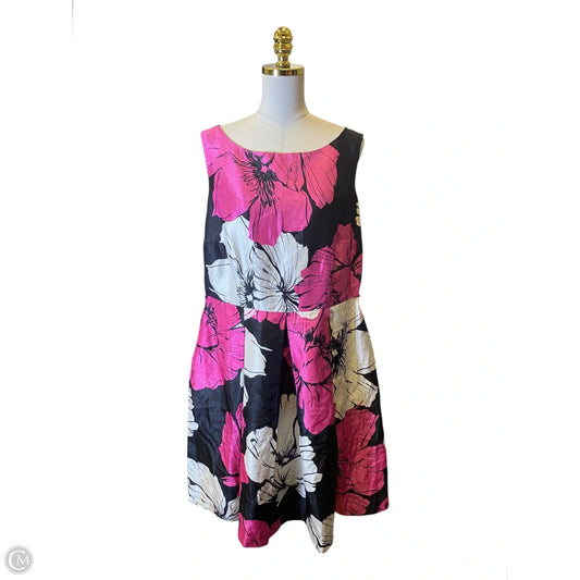 Dress Casual Midi By Clothes Mentor In Grey & Pink, Size: L