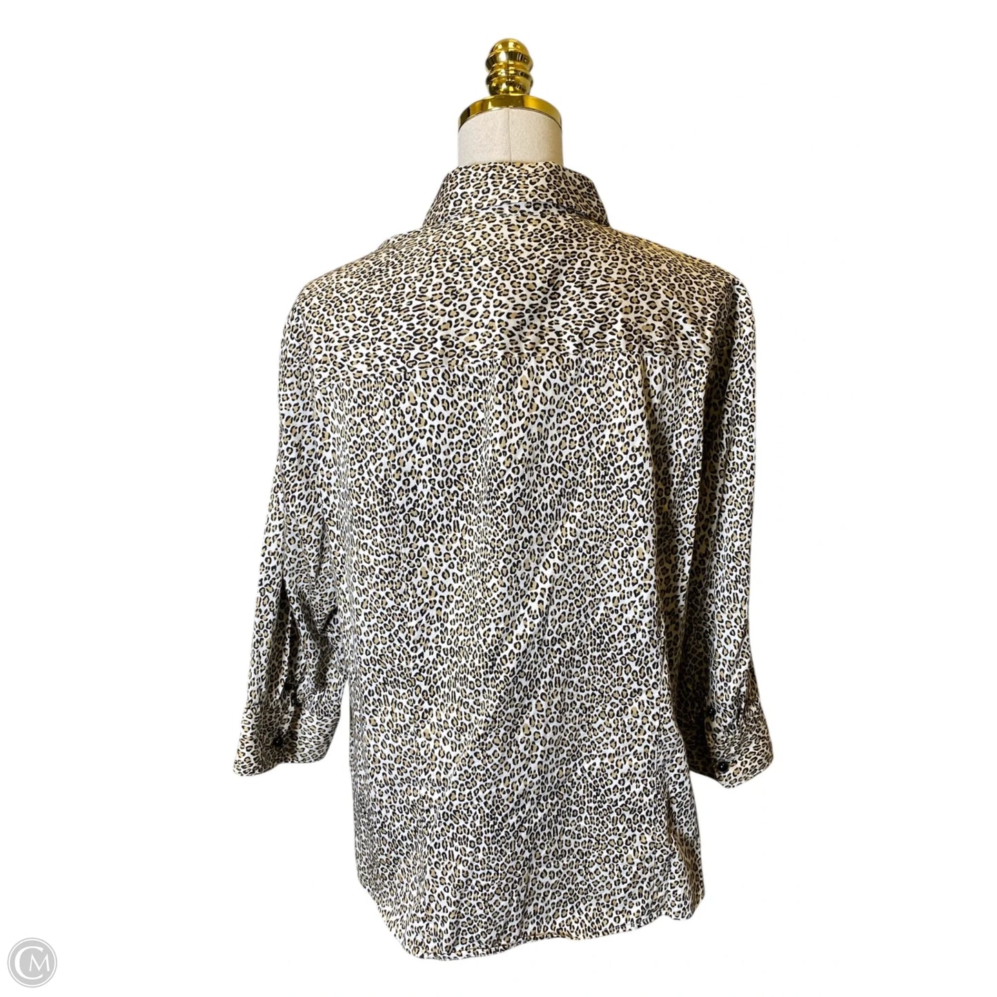 Blouse Long Sleeve By Talbots In Animal Print, Size: Xl