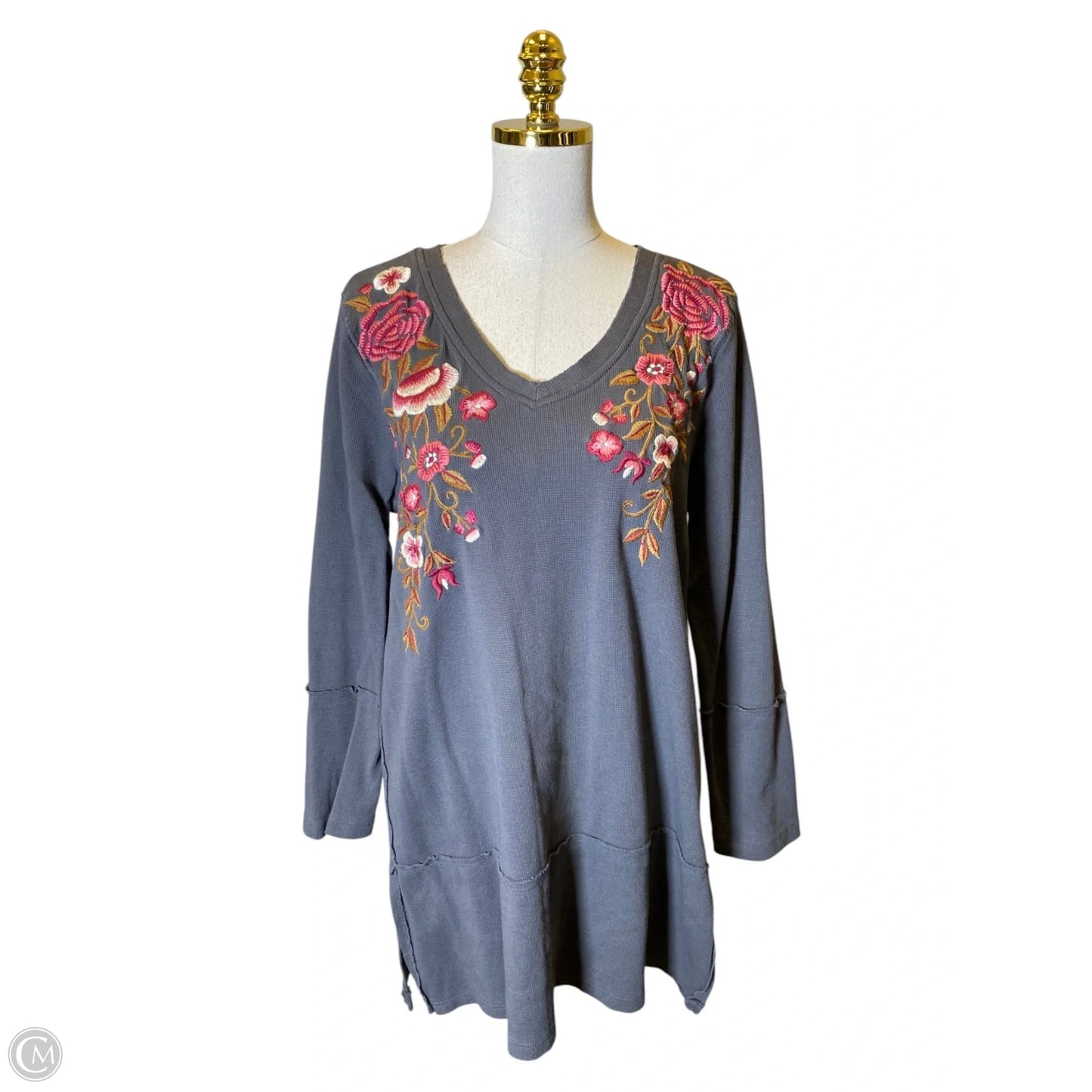 Top Long Sleeve By Clothes Mentor In Grey, Size: L
