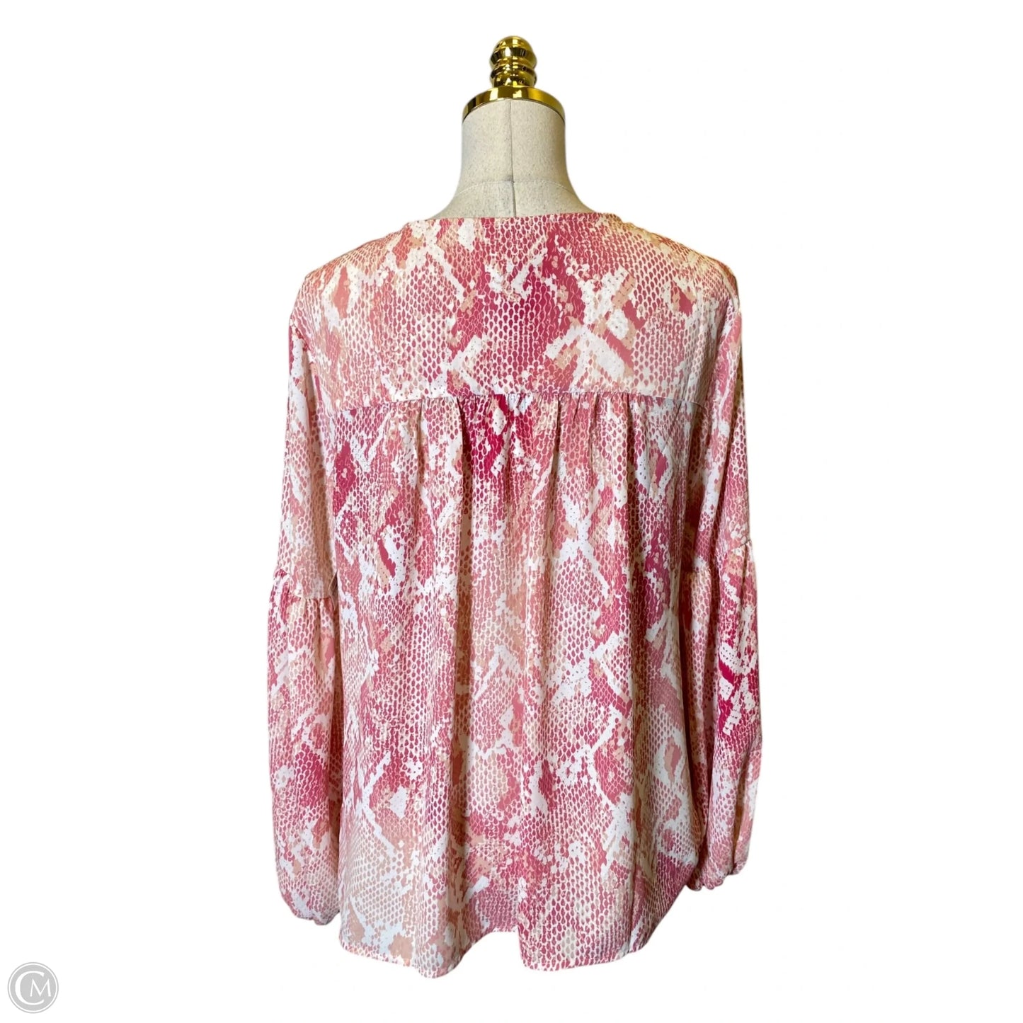 Blouse Long Sleeve By Cabi In Pink, Size: M