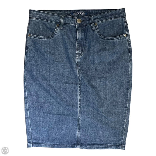 Skirt Midi By Clothes Mentor In Blue Denim, Size: 10