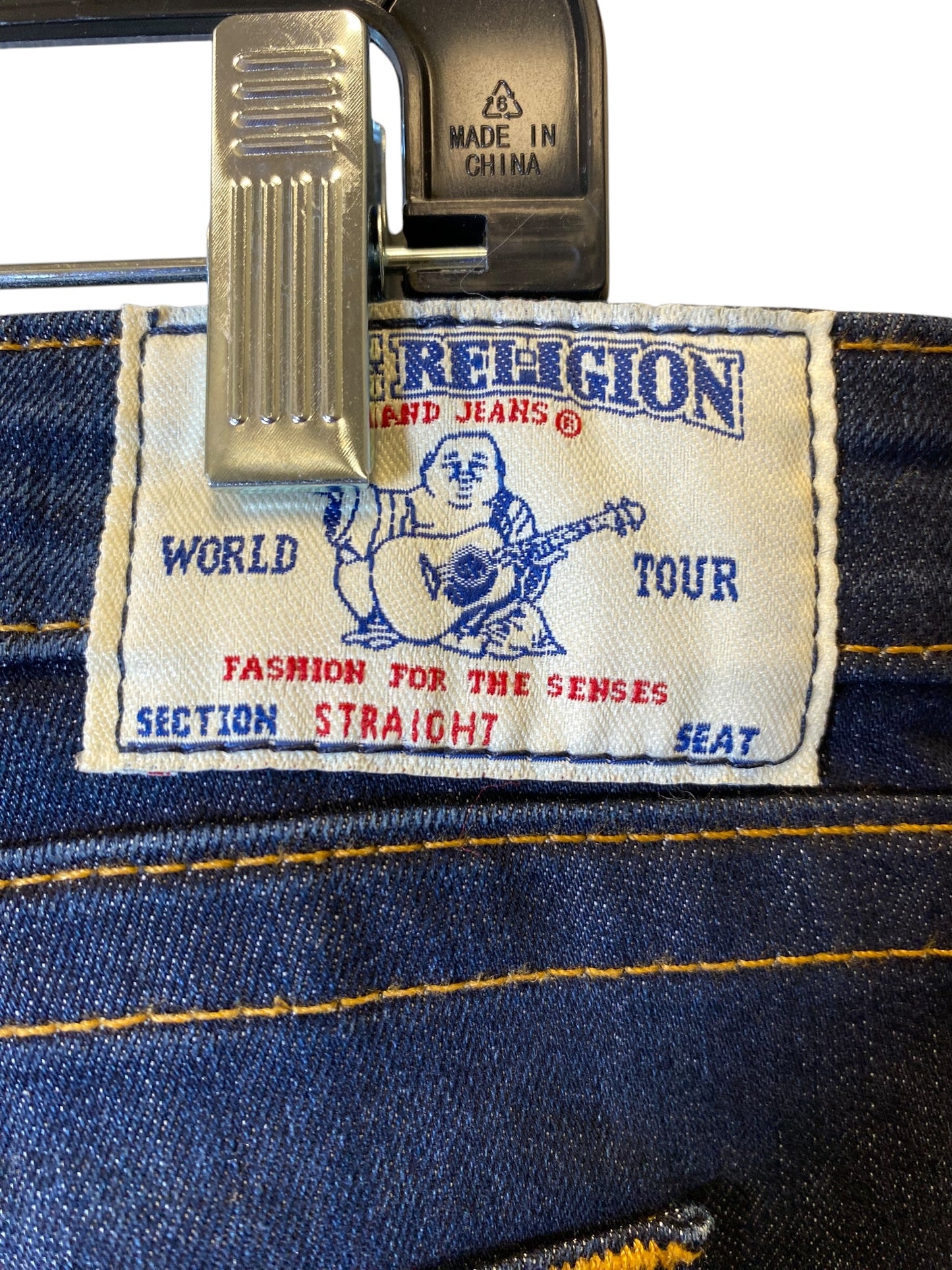 Jeans Straight By True Religion In Blue Denim, Size: 12