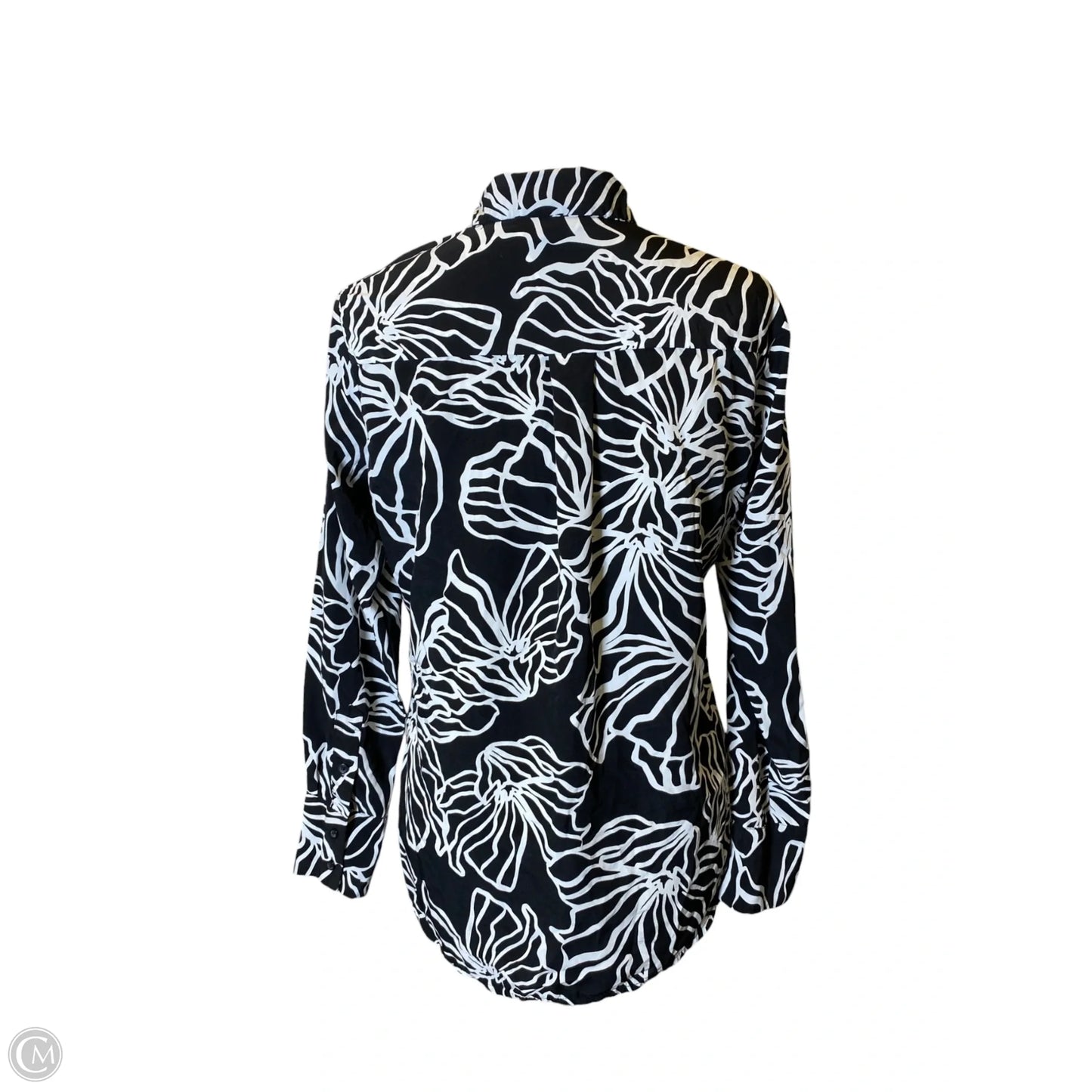 Top Long Sleeve By Nine West In Black & White, Size: S