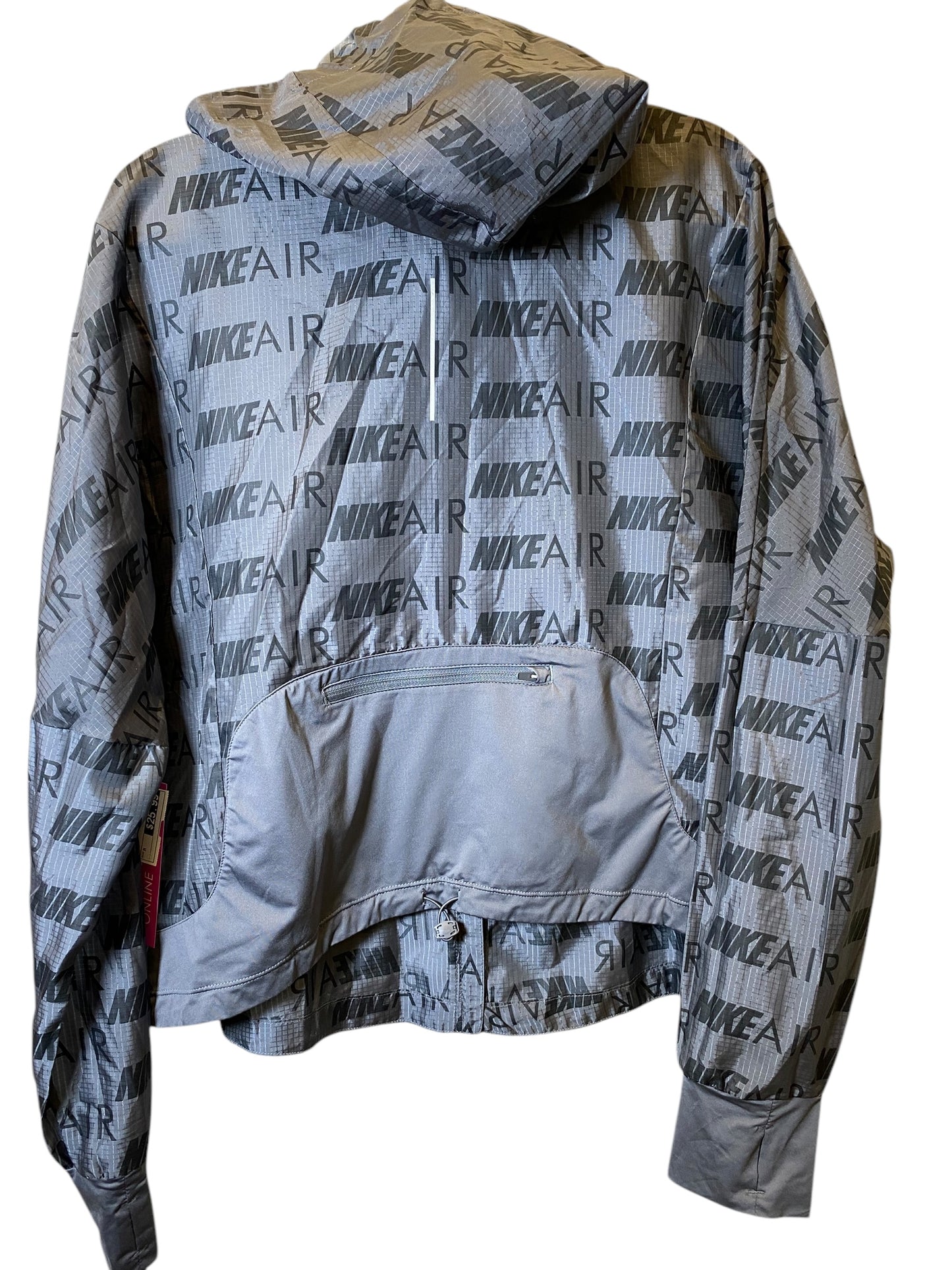 Jacket Windbreaker By Nike In Grey, Size: M