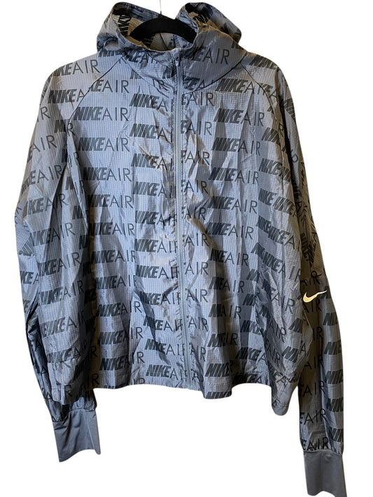 Jacket Windbreaker By Nike In Grey, Size: M