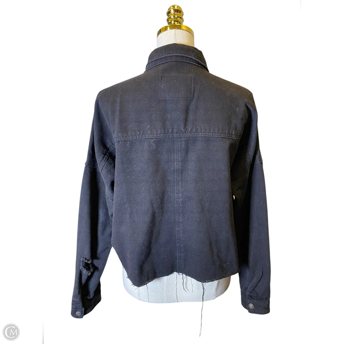 Jacket Denim By Clothes Mentor In Black, Size: M