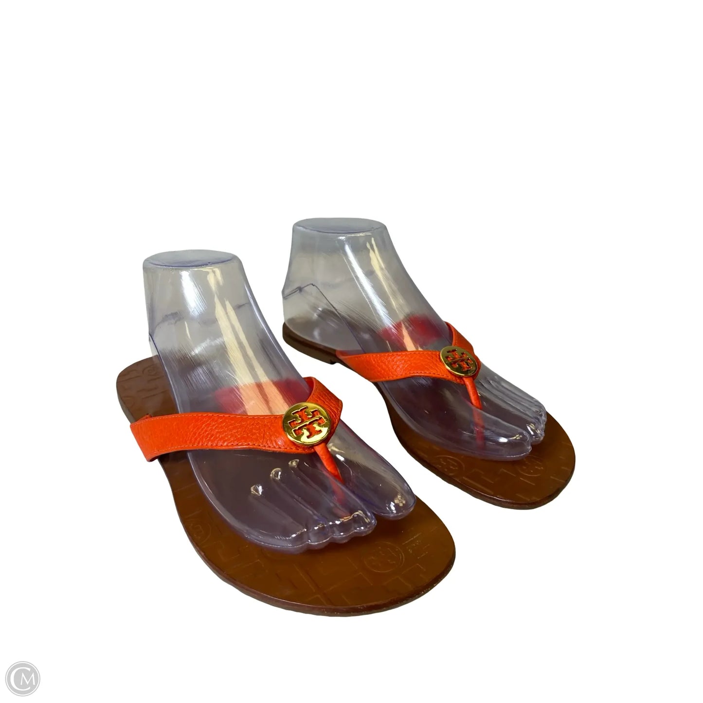 Sandals Designer By Tory Burch In Brown & Orange, Size: 9