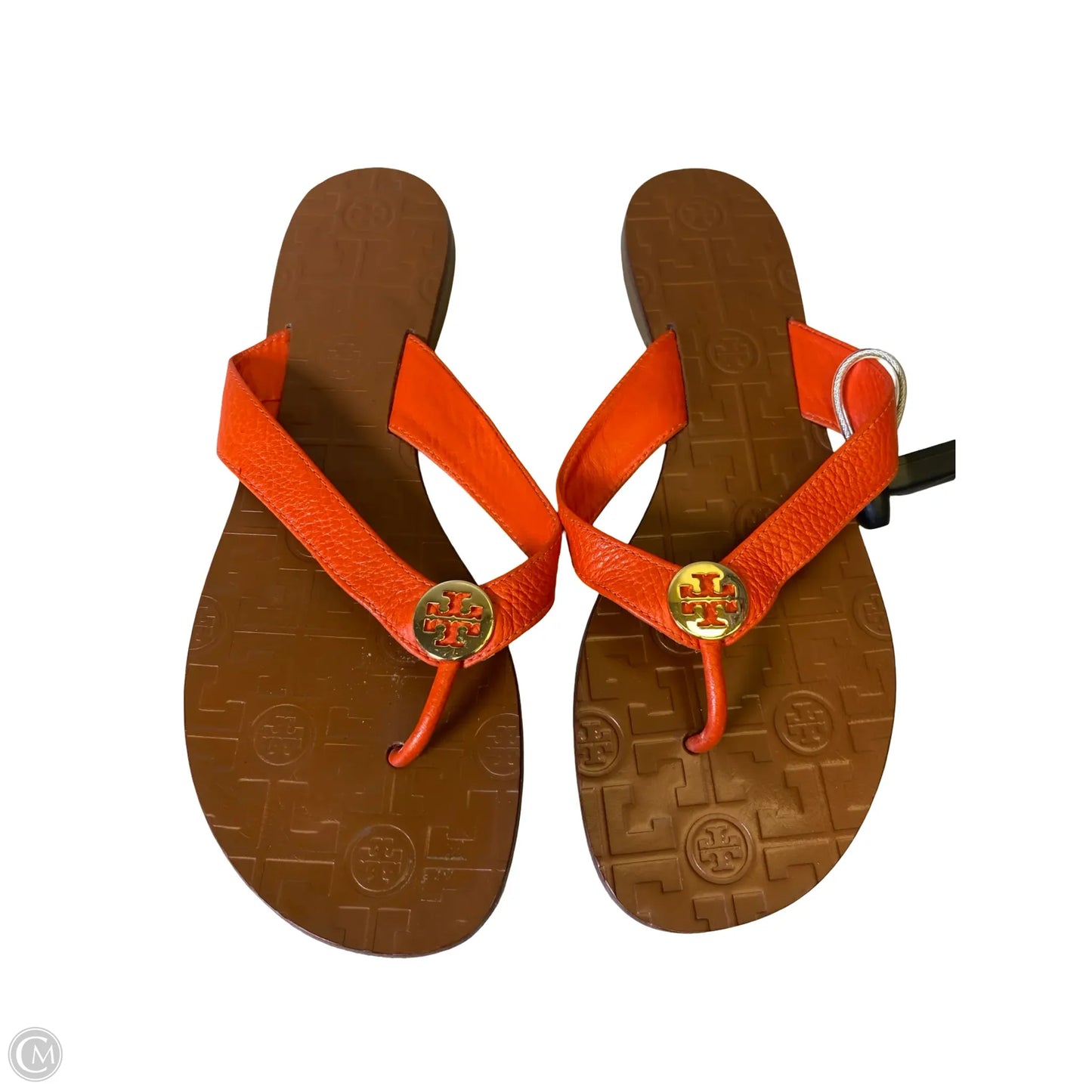 Sandals Designer By Tory Burch In Brown & Orange, Size: 9