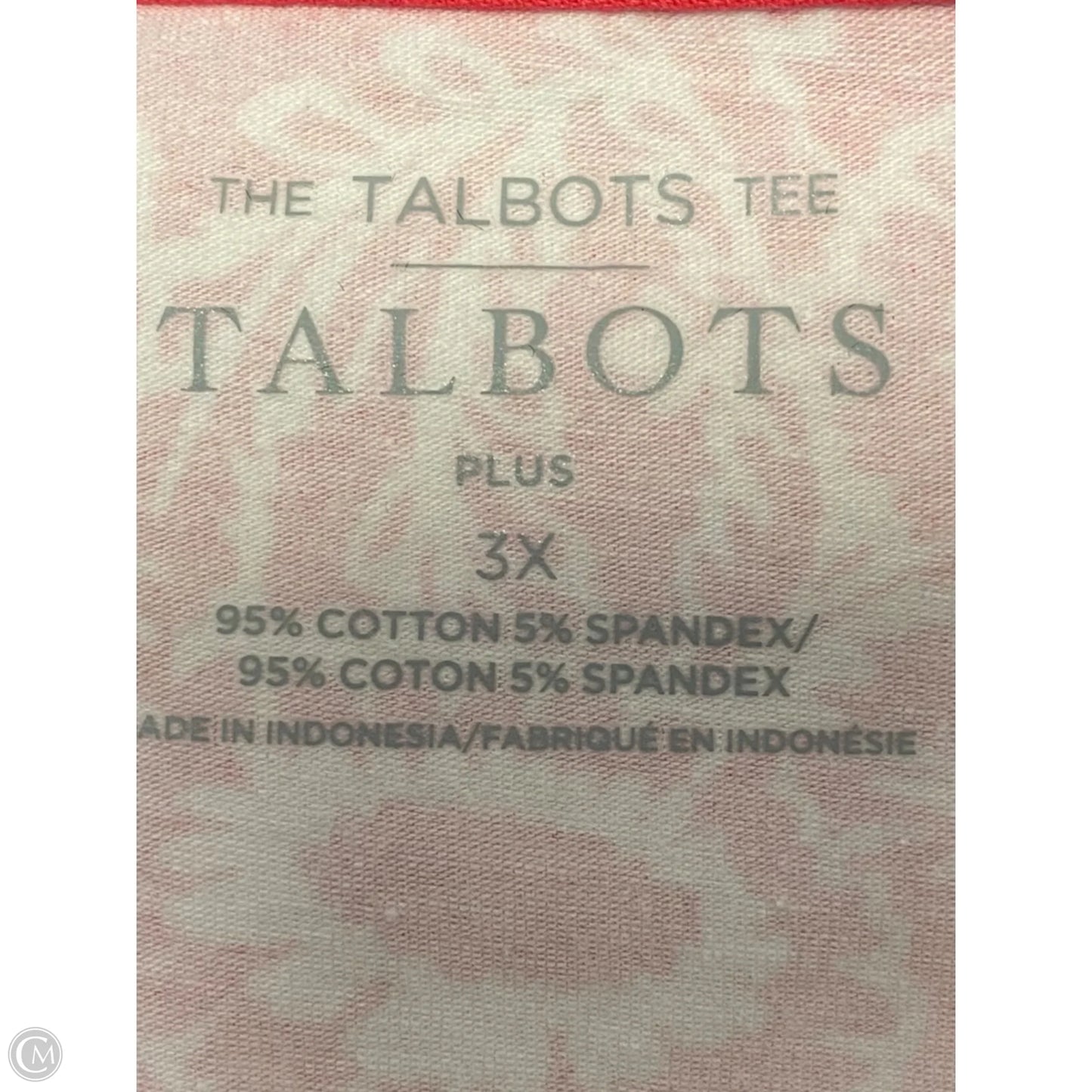 Blouse 3/4 Sleeve By Talbots In Pink & White, Size: 3x