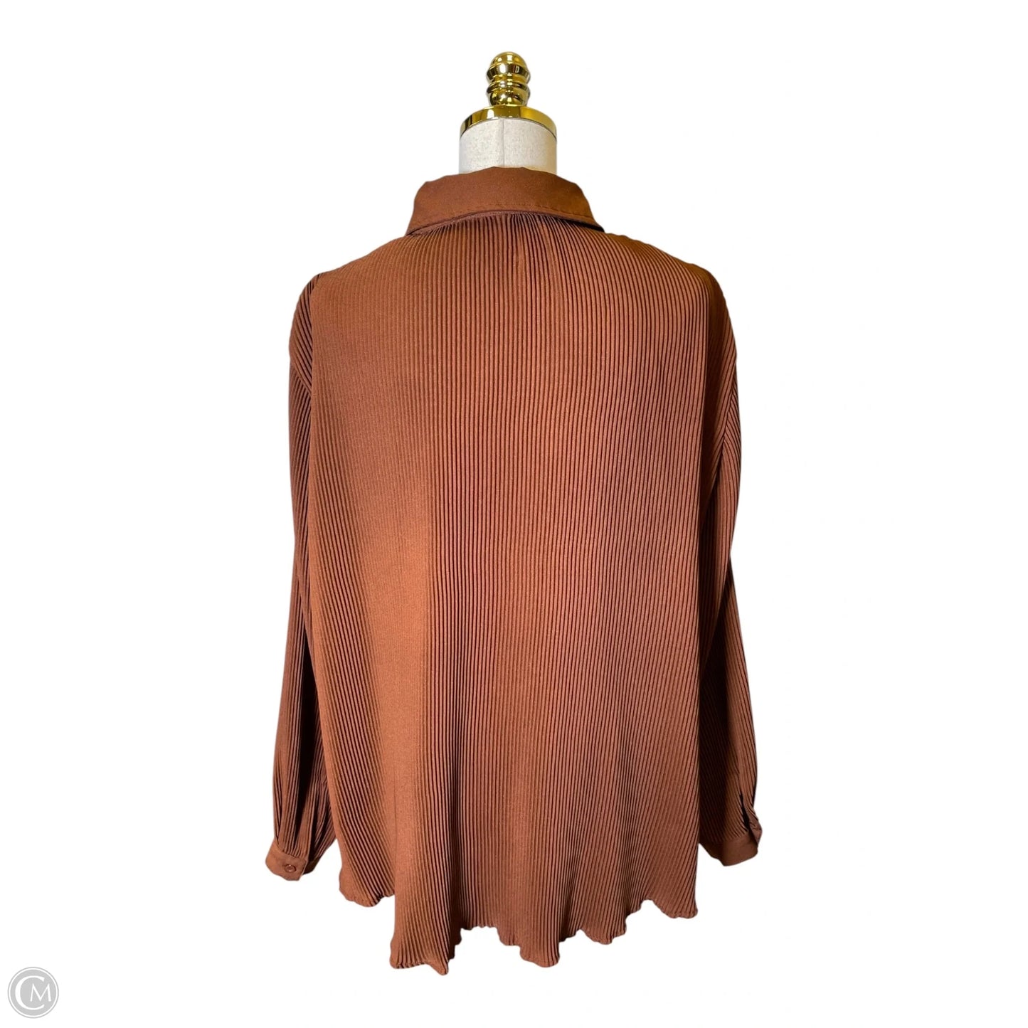 Blouse Long Sleeve By Pretty Little Thing In Brown, Size: S