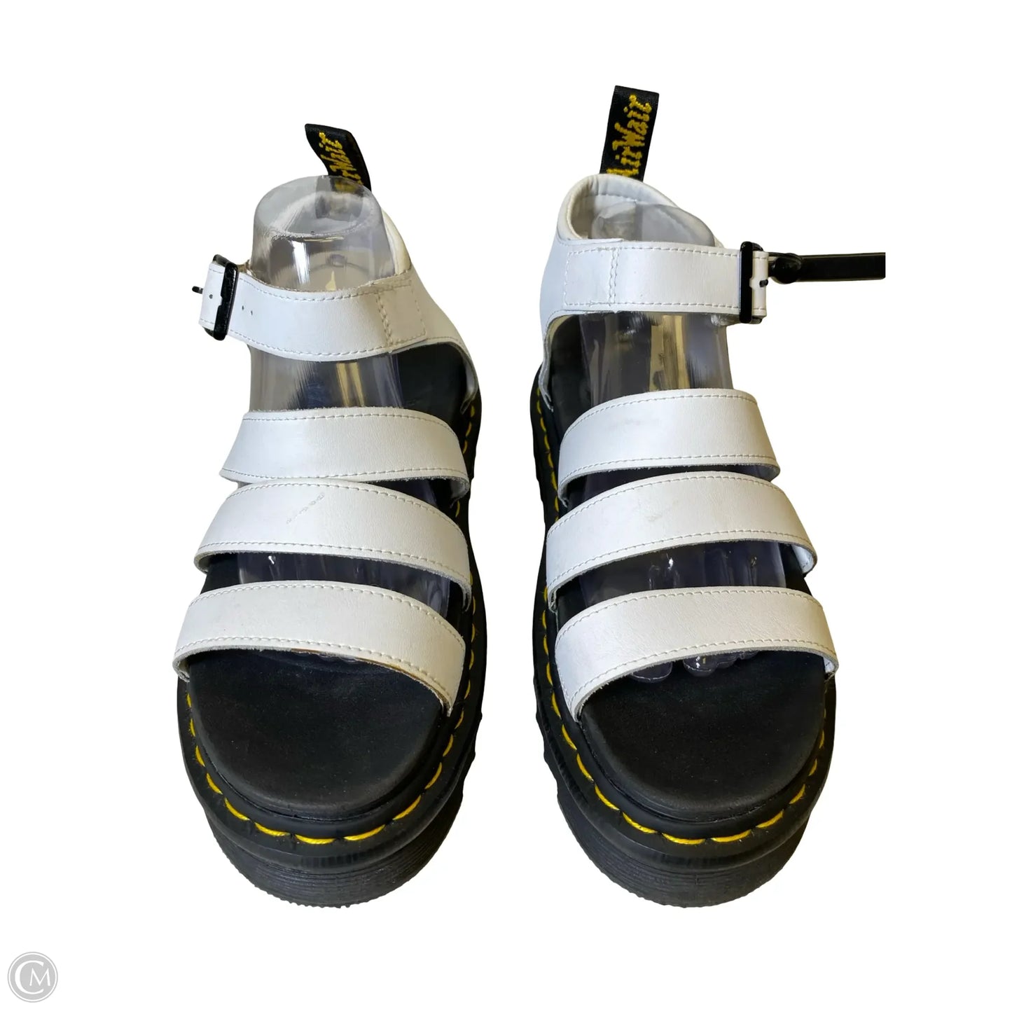 Sandals Designer By Dr Martens In Black & White, Size: 10