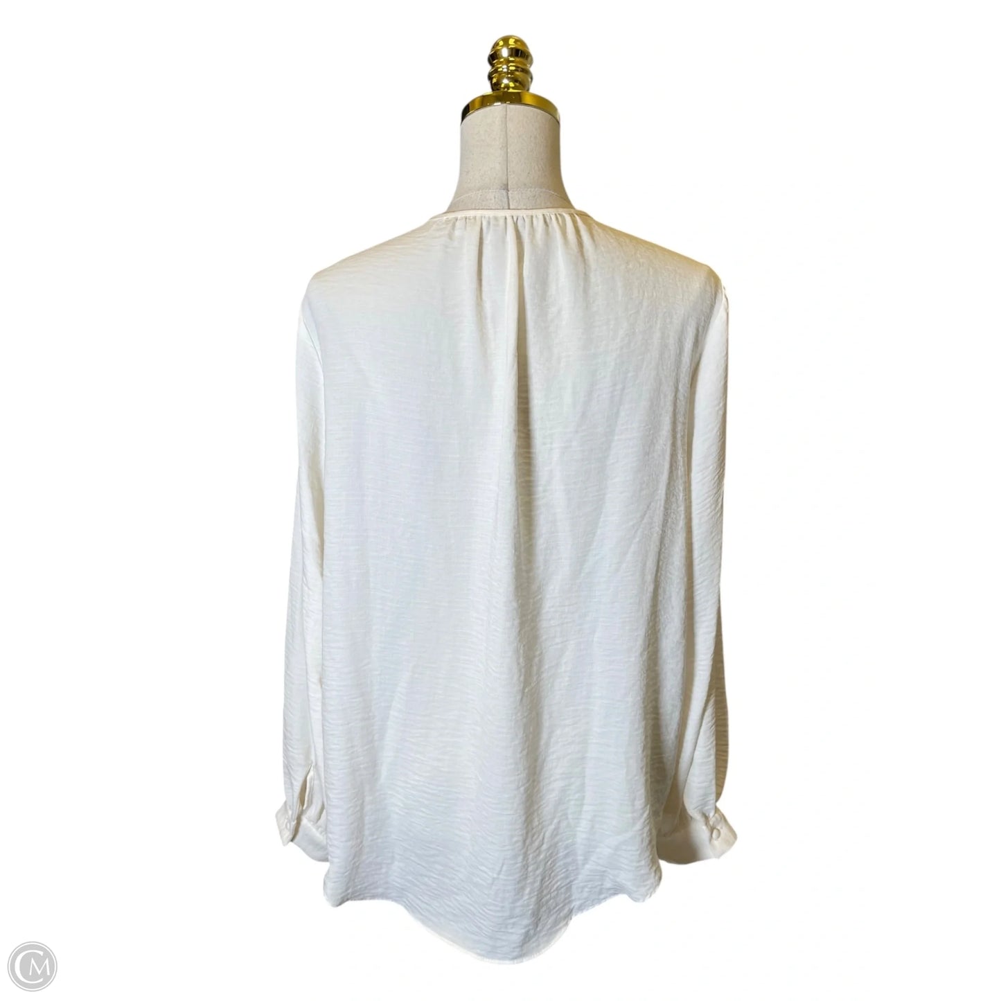 Blouse Long Sleeve By Nine West In Cream, Size: L