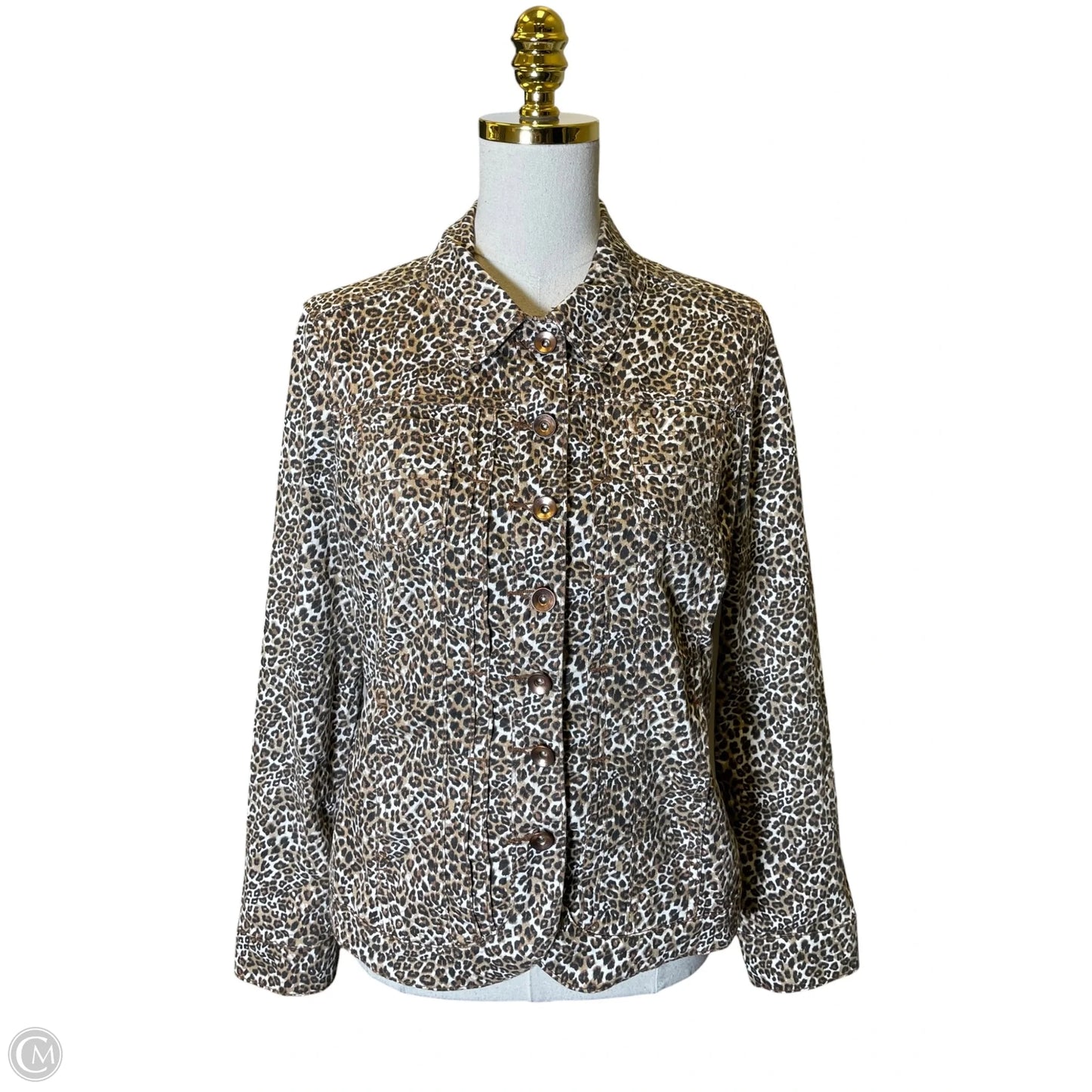 Jacket Denim By Live A Little In Animal Print, Size: M