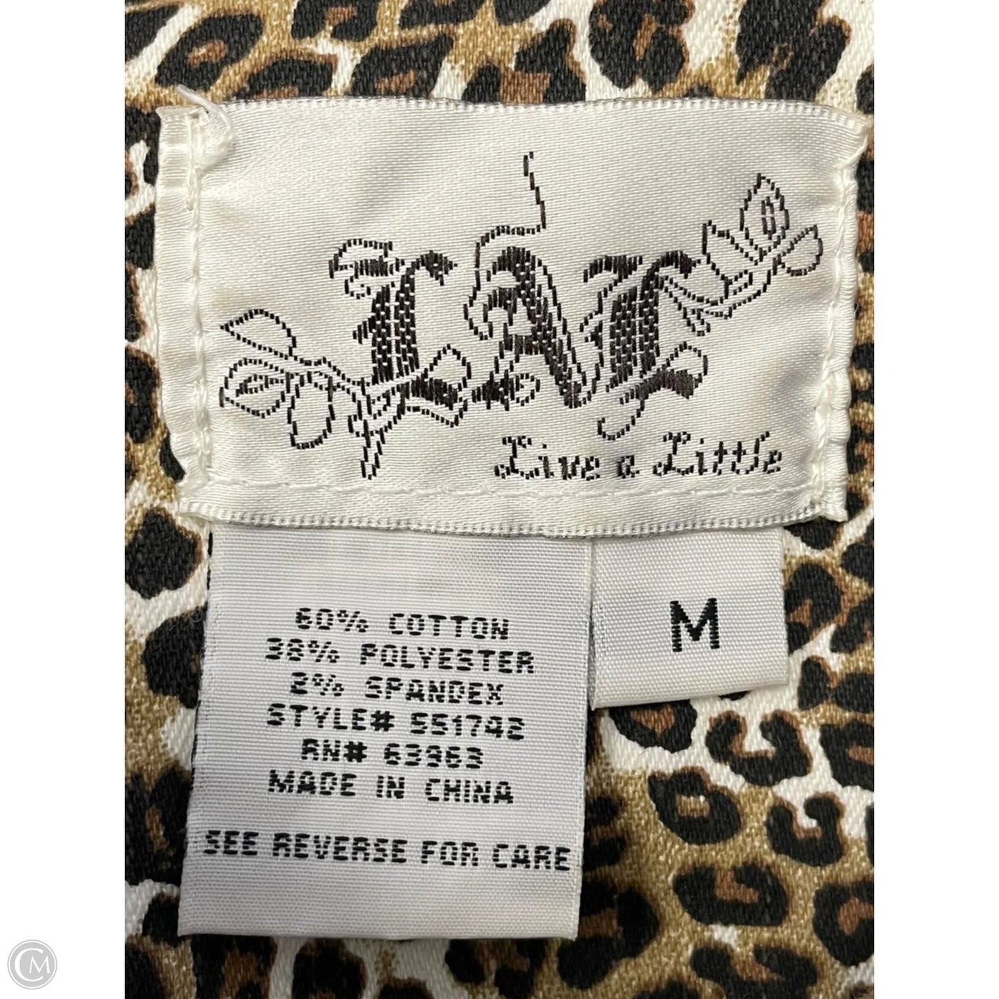 Jacket Denim By Live A Little In Animal Print, Size: M