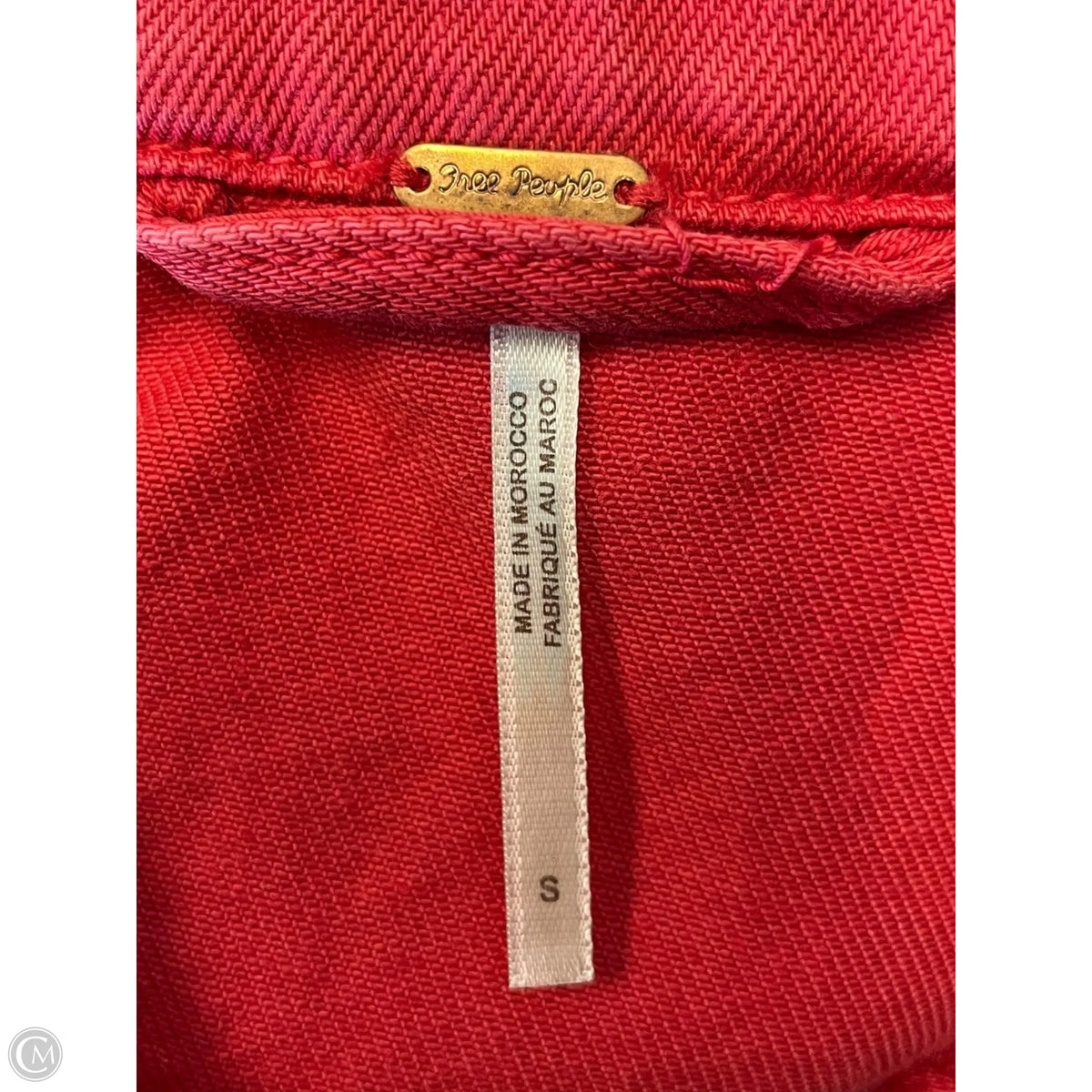 Jacket Denim By Free People In Red Denim, Size: S