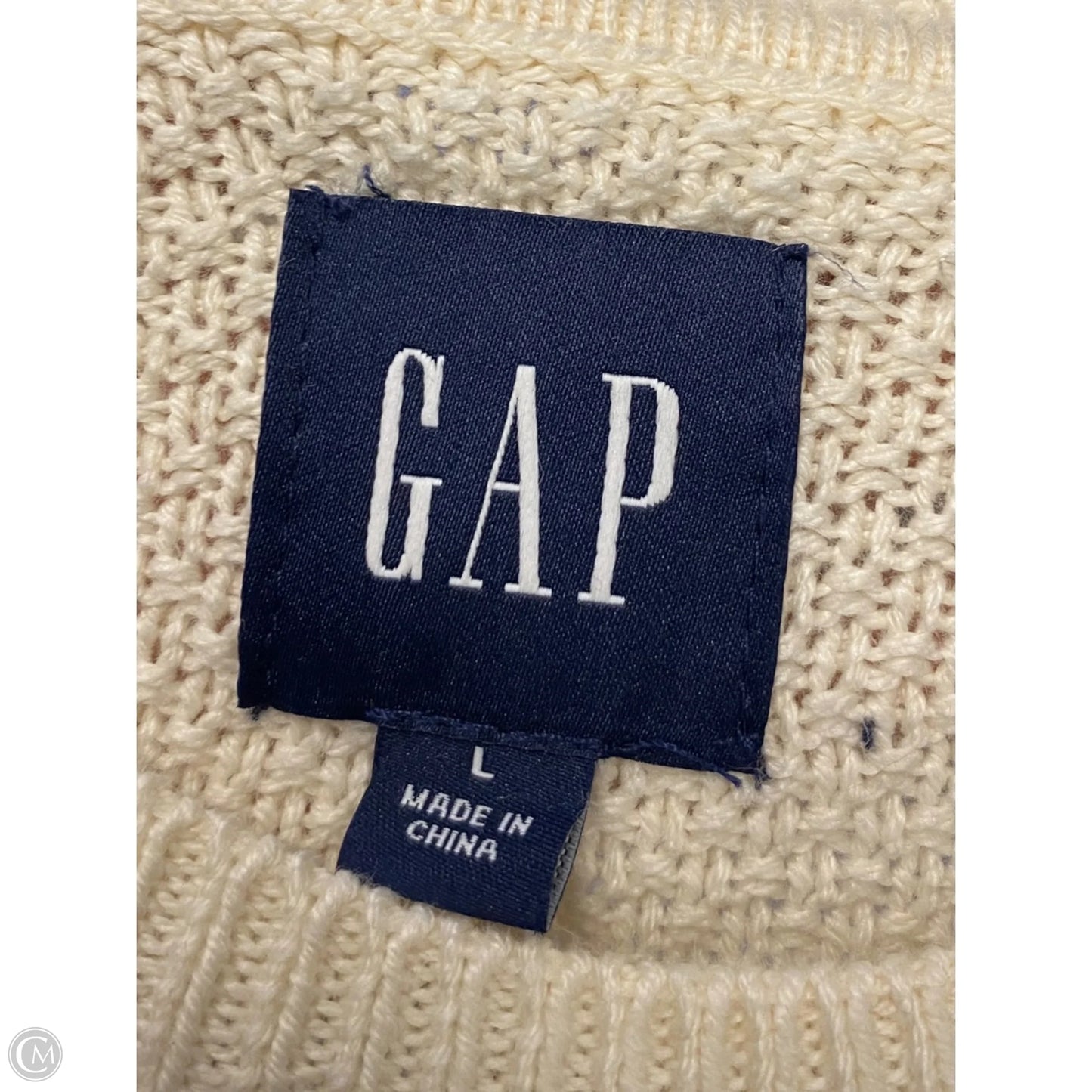 Sweater By Gap In Cream, Size: L