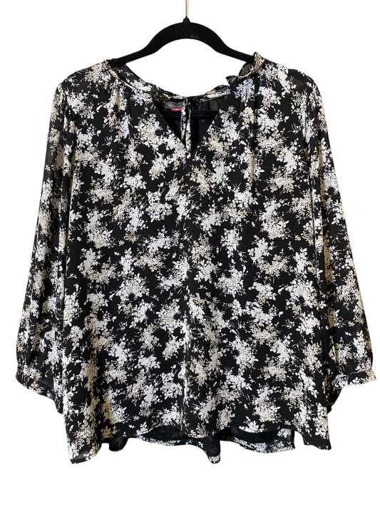 Top Long Sleeve By Vince Camuto In Floral Print, Size: Xl