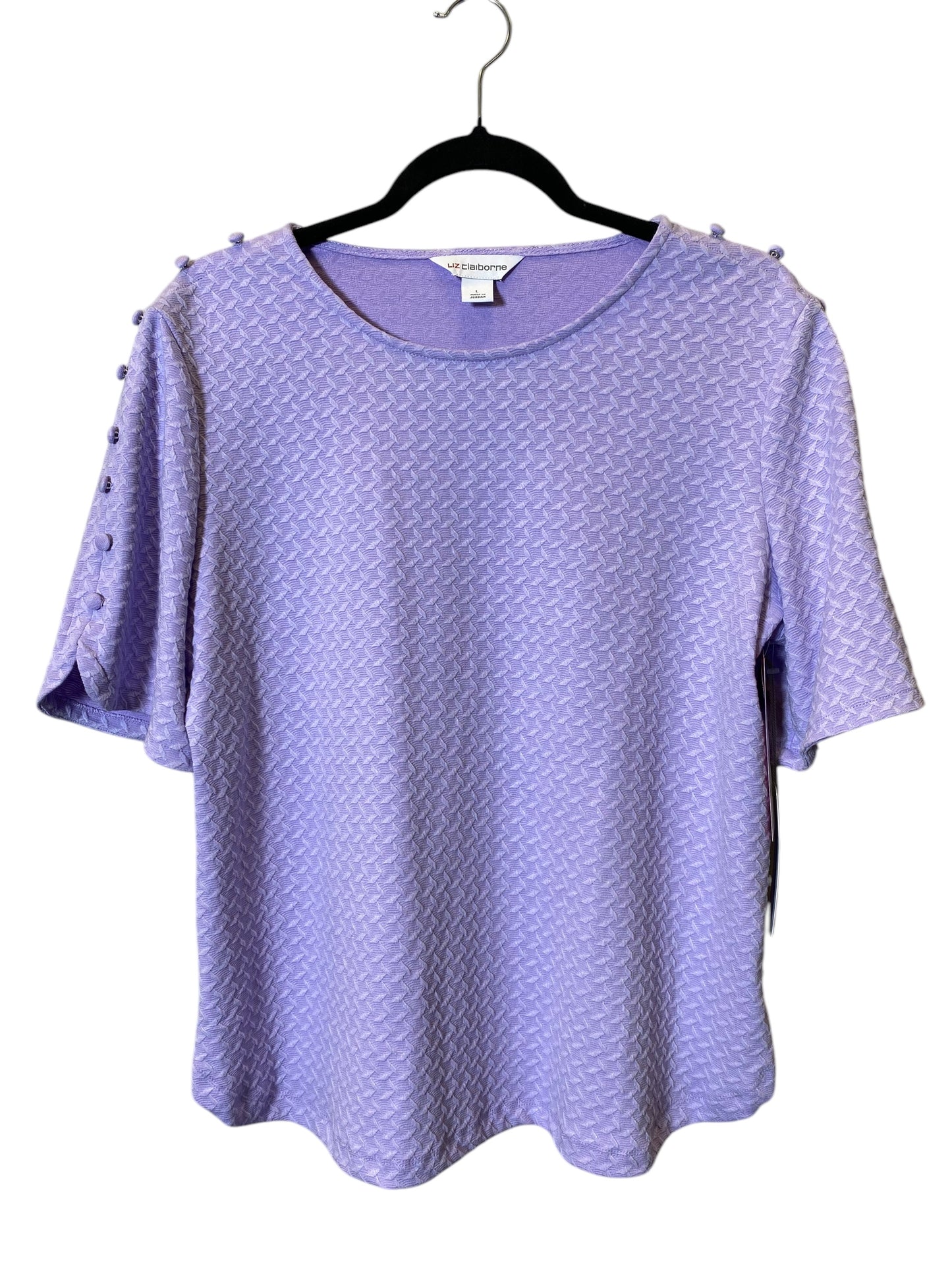 Top Short Sleeve By Liz Claiborne In Purple, Size: L