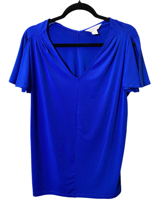 Top Short Sleeve By Liz Claiborne In Blue, Size: L