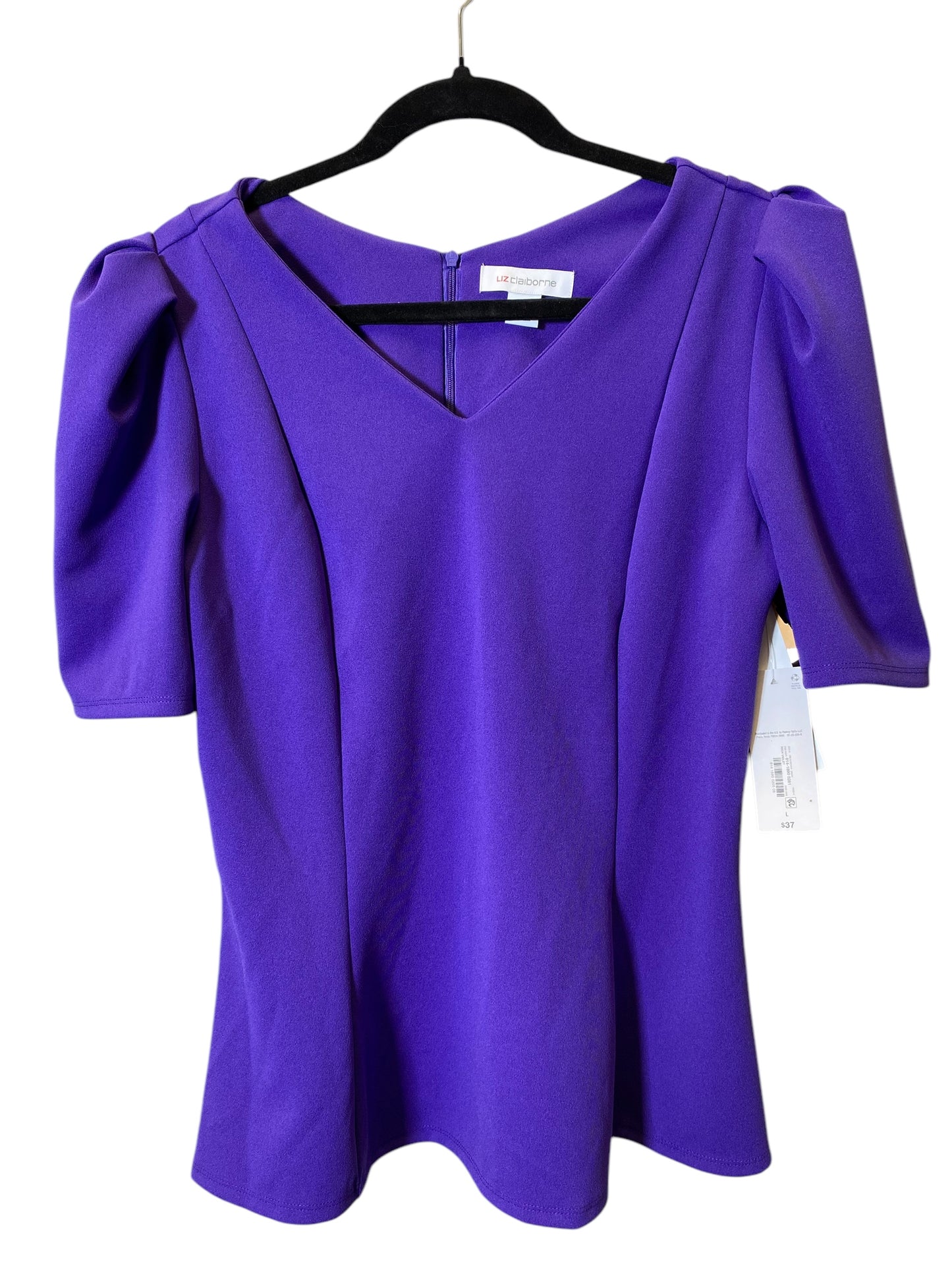 Top Short Sleeve By Liz Claiborne In Purple, Size: L