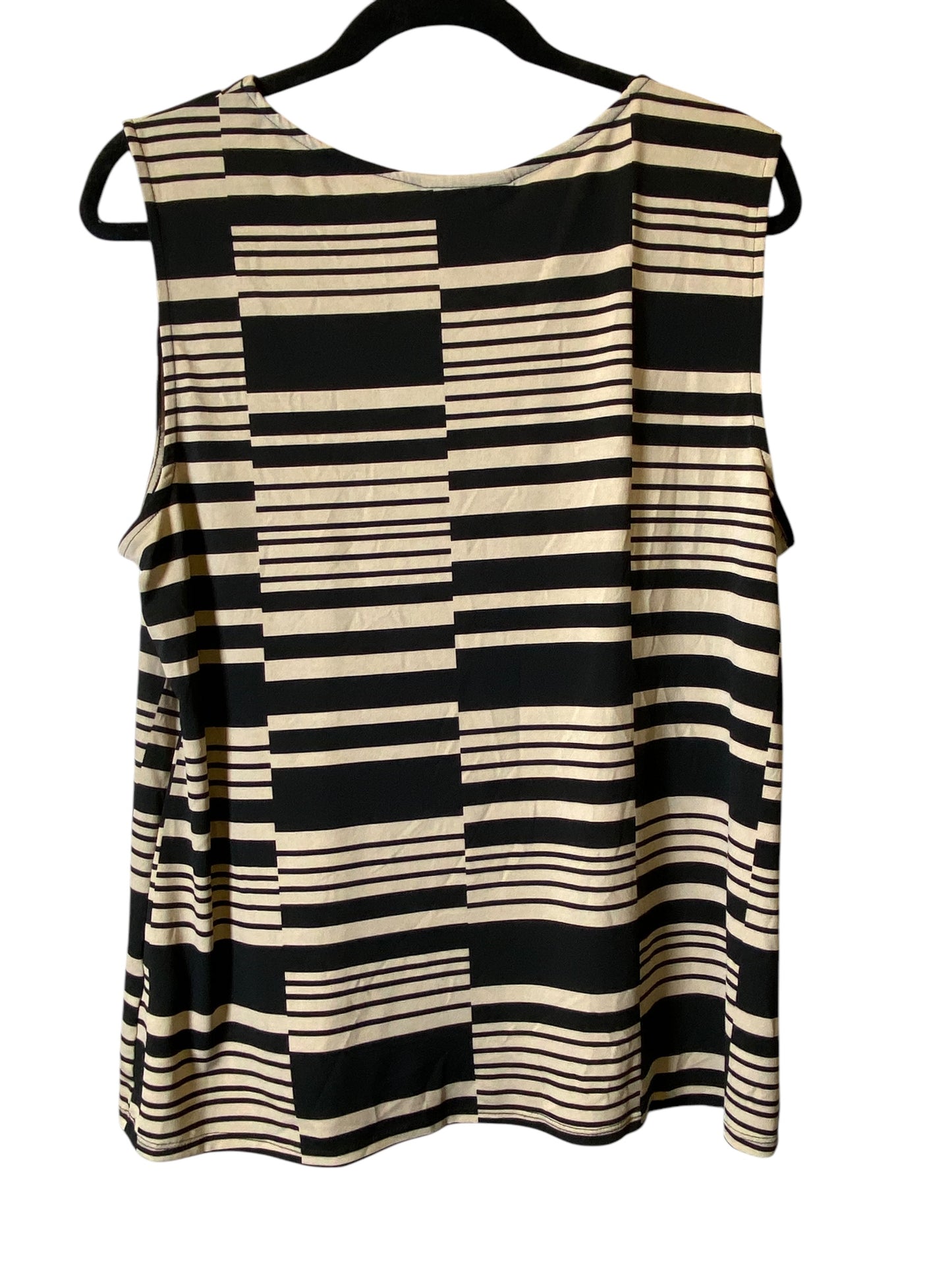 Top Sleeveless By Dana Buchman In Black & Tan, Size: Xl