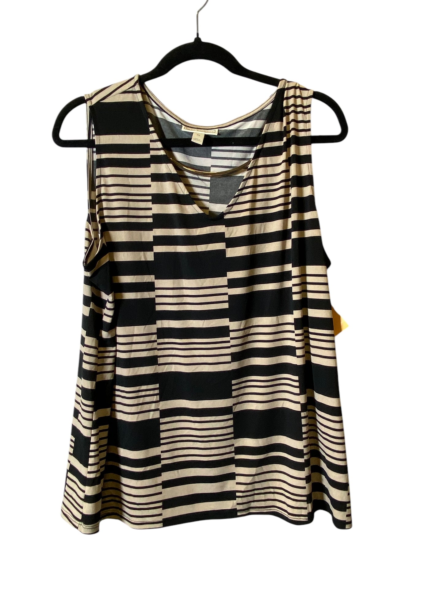 Top Sleeveless By Dana Buchman In Black & Tan, Size: Xl