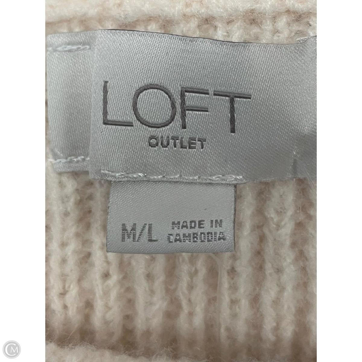 Sweater By Loft In Cream, Size: L