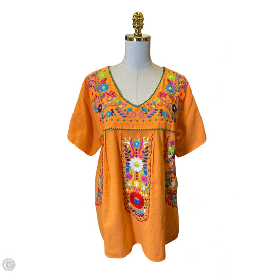 Blouse Short Sleeve By Clothes Mentor In Orange, Size: 3x