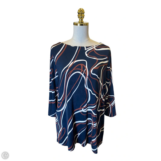 Top 2pc Short Sleeve By Chicos In Multi-colored, Size: L