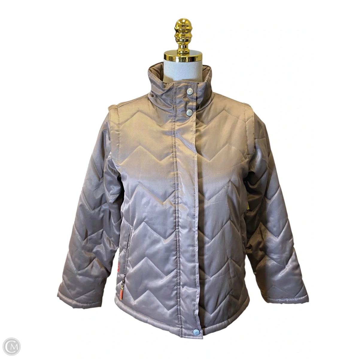 Jacket Luxury Designer By Prada In Brown, Size: M