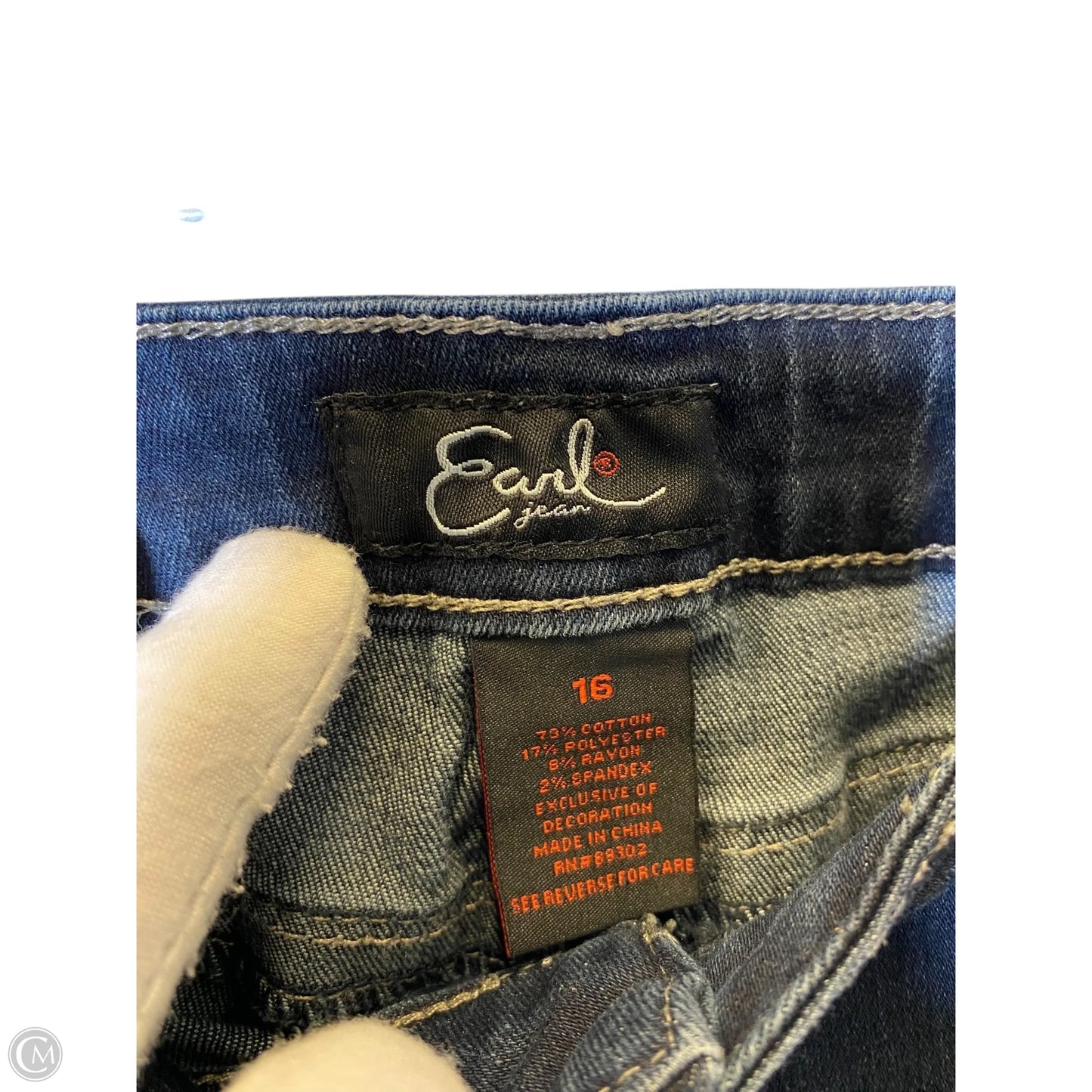 Jeans Skinny By Earl Jean In Navy, Size: 16