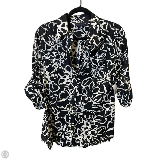 Jacket Shirt By Jones New York In Black & White, Size: L