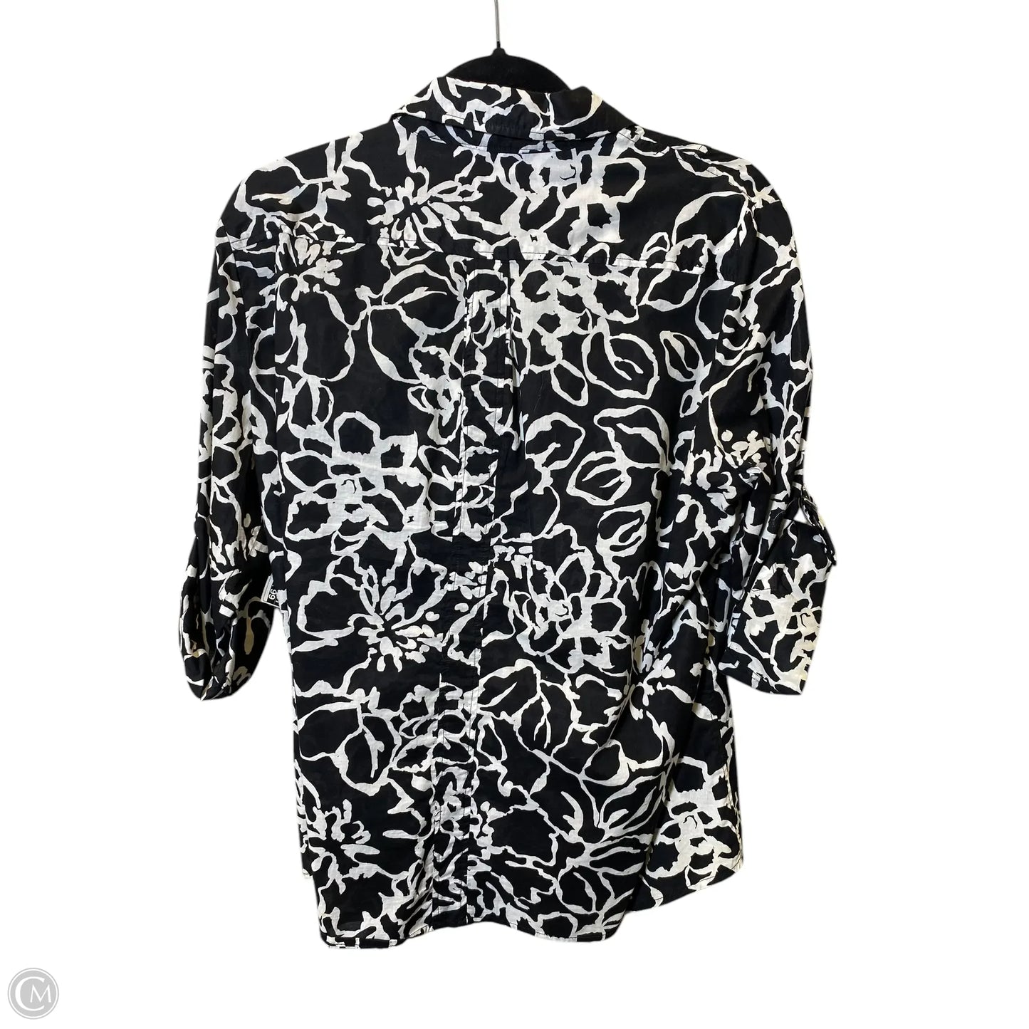 Jacket Shirt By Jones New York In Black & White, Size: L