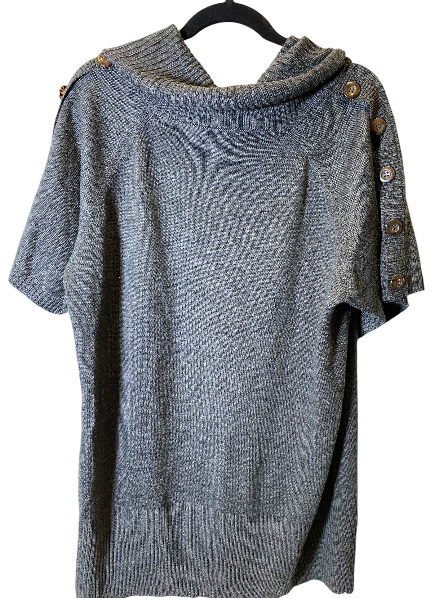 Sweater Short Sleeve By Worthington In Grey, Size: 2x