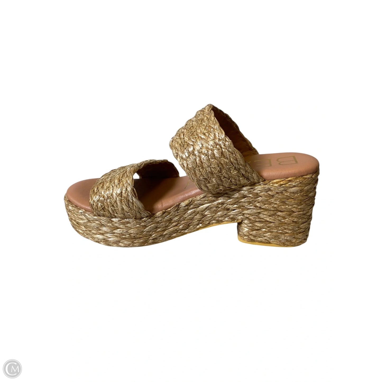 Sandals Heels Block By Clothes Mentor In Tan, Size: 7