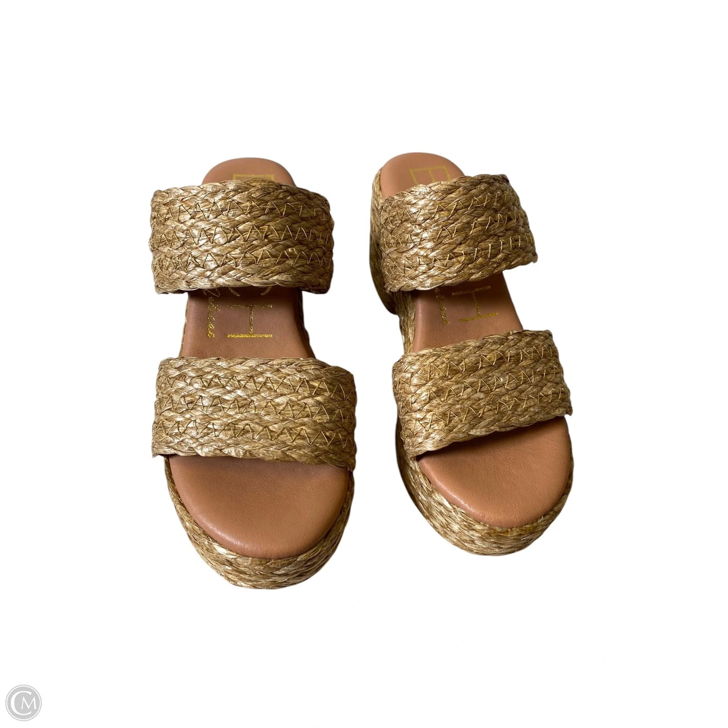 Sandals Heels Block By Clothes Mentor In Tan, Size: 7