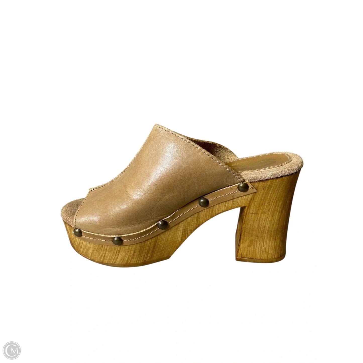 Sandals Heels Block By Sbicca In Tan, Size: 7