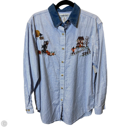 Blouse Long Sleeve By Cabin Creek In Multi-colored, Size: L