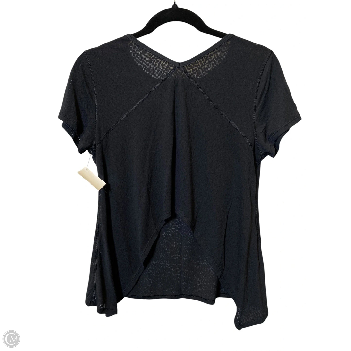 Athletic Top Short Sleeve By Lululemon In Black, Size: S