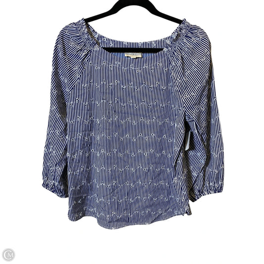 Top 3/4 Sleeve By Loft In Striped Pattern, Size: S