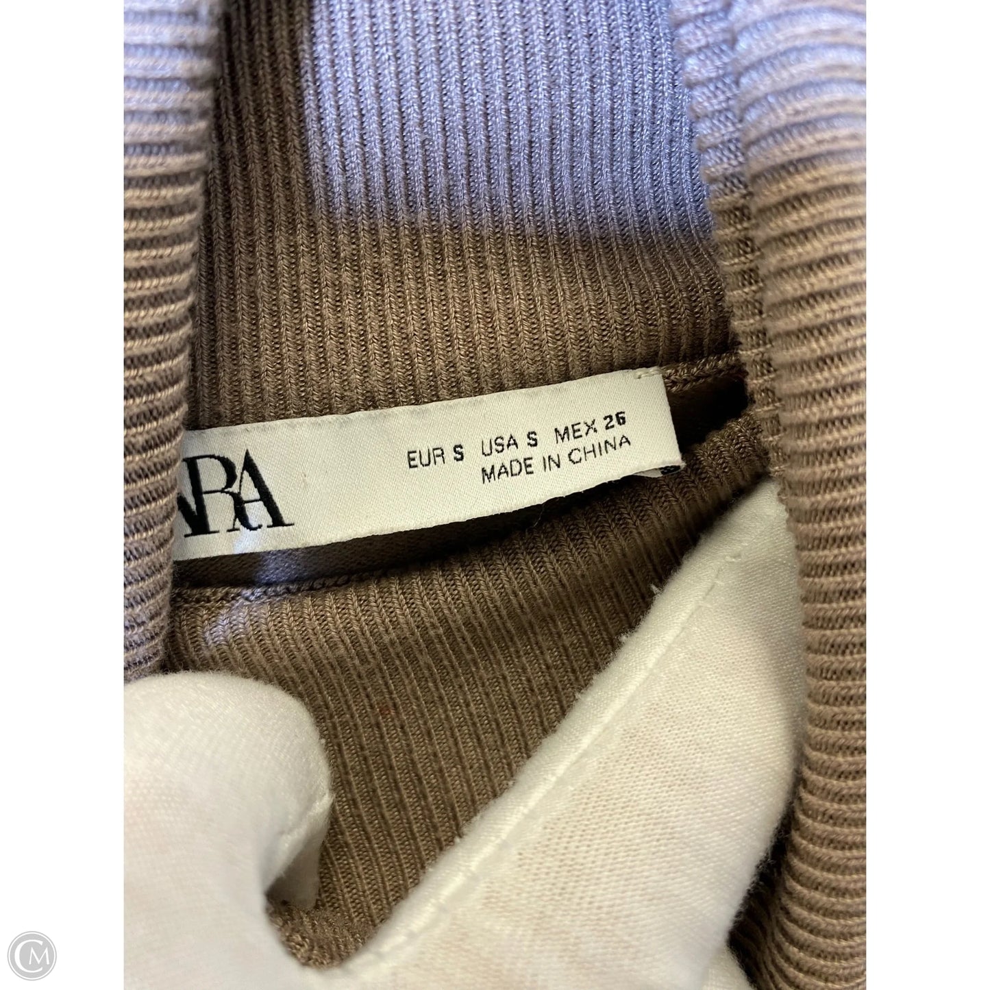 Sweater Short Sleeve By Zara In Brown, Size: S
