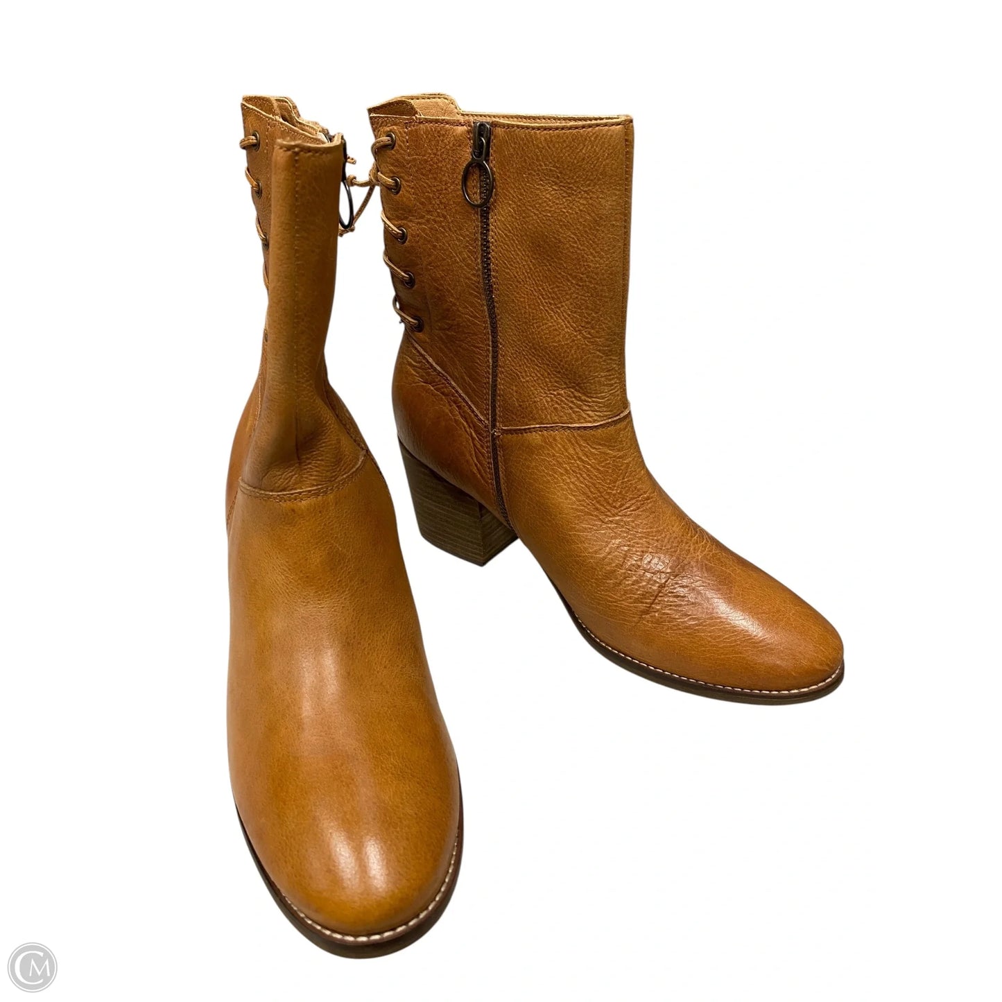 Boots Ankle Heels By Latigo In Brown, Size: 11
