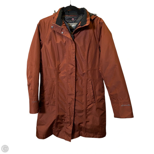 Coat Raincoat By Eddie Bauer In Brown, Size: S